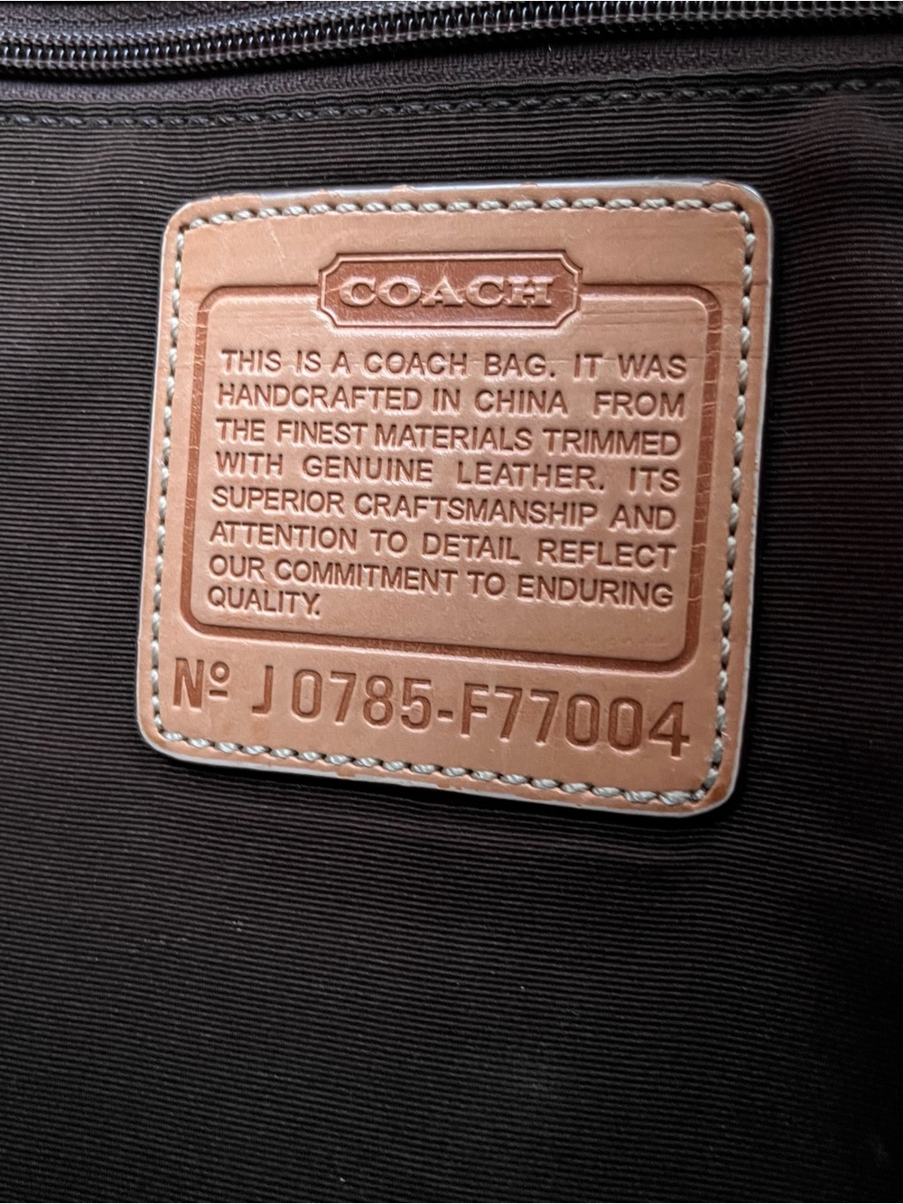 ‘07 Coach Small C Signature Canvas Messenger Bag Natural Vachetta Trim - Picture 8 of 8